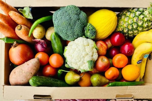 Box full of fruit and veg